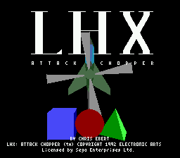 LHX Attack Chopper title screen for Sega Mega Drive